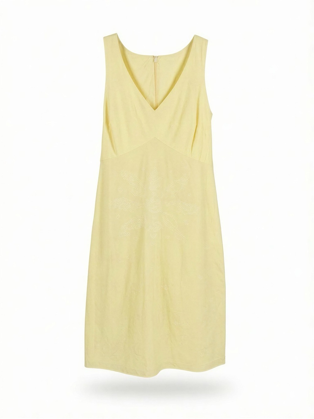 J. Crew Pale Yellow V-Neck Sleeveless Dress
